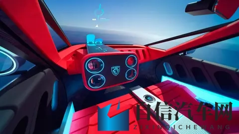 标致Polygon概念车：预示下一代208，方形方向盘+挡风玻璃当屏幕-1