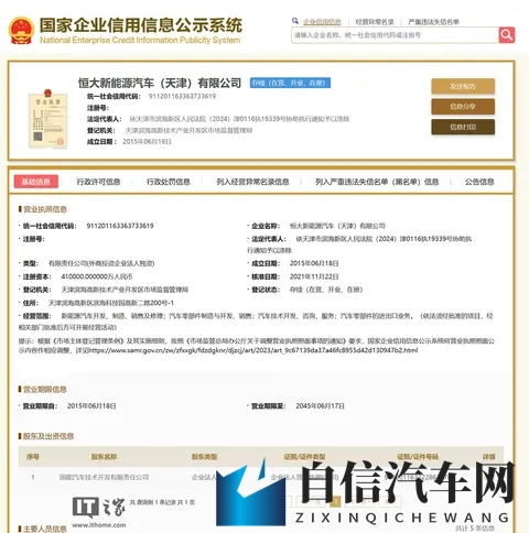 恒大汽车附属公司被申请破产清算,天津生产基地已暂停生产-1