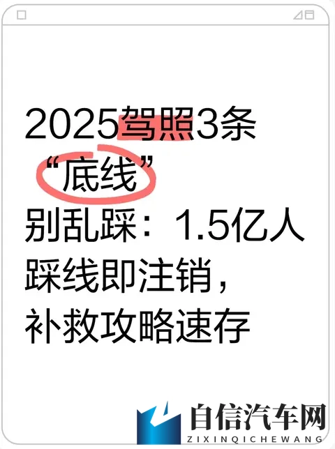2025驾照3条“底线”别乱踩：15亿人踩线即注销，补救攻略速存-1